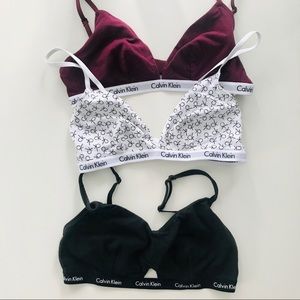 Calvin Klein Bralette Bundle NWOT size M & L